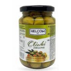 Оливки HELCOM 350g зелені з паприкою