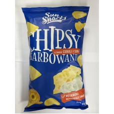 Чіпси рифлейні Sun Snacks із смаком сира та чибулі 170г
