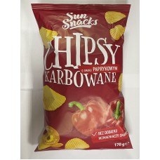 Чіпси рифлейні Sun Snacks Паприка 170г Чіпси рифлейні Sun Snacks Паприка 170г