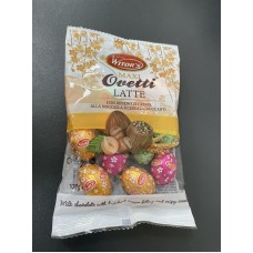 Шоколадні яйця Witors MAXI Latte з кремом лісового горіха Ovetti 120g