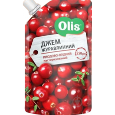 OLIS Джем Журавлинний плодово-ягідний пастеризований дой-пак 250г OLIS Джем Журавлинний плодово-ягідний пастеризований дой-пак 250г