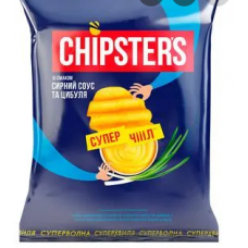 TM Chipsters чіпси натуральні СИРНИЙ СОУС та ЦИБУЛЯ 110г