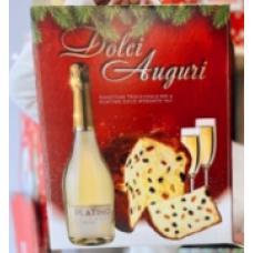Подарунковий набір Панеттон з Родзинками 800г + Ігристе вино Dolci Auguri 0.75L