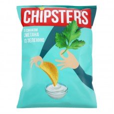 TM Chipsters чіпси натуральні сметана і зелень 130г
