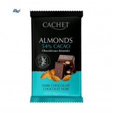 Шоколад Cachet №44 чорний з мигдалем, 300г