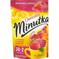 Чай фруктовий Minutka з малиною, полуницею та гранатом, 64г (30+2пак.) ZIP