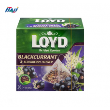 Чай BLACKCURRANT & ELDERBERRY чорна смородина-квіти чорної бузини, 40г (20 пірамідок)