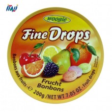 Леденцы Fine Drops Woogie со вкусом фруктовое ассорти, 200г