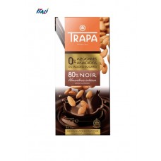 Шоколад TRAPA INTENSO 0% чорний 80% з мигдалем, 175г